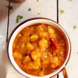 mango sabzi mit reis